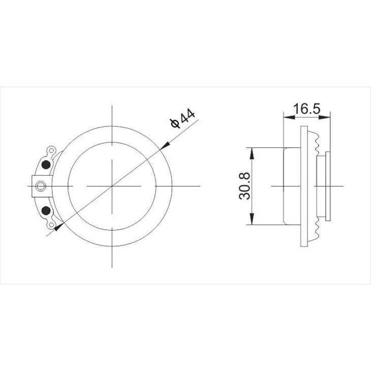 Vibration woofer  XDEC-44Z-1  Dimension